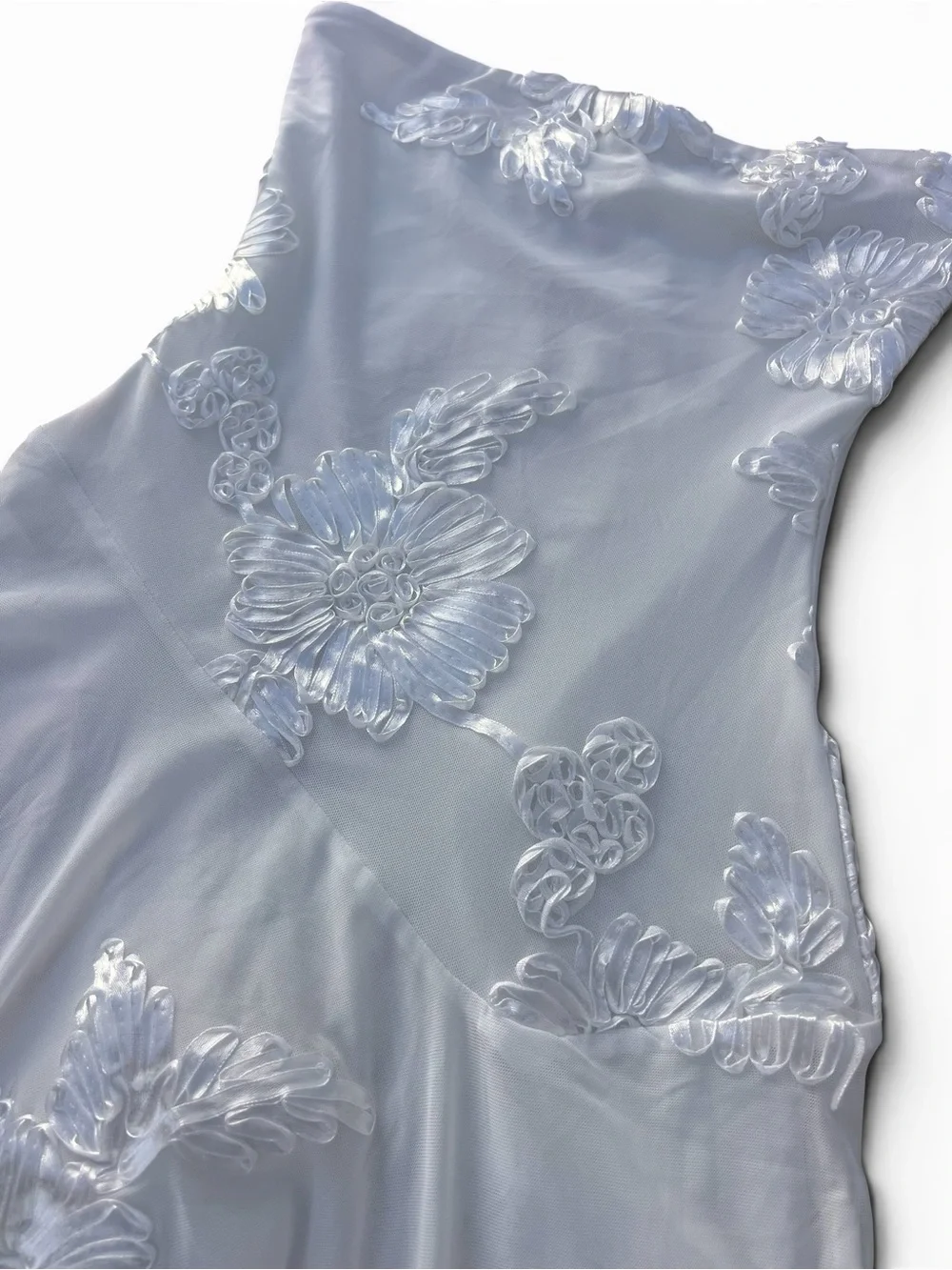 Princess Polly Meadow Of Dreams Strapless Mini Dress White Floral Burnout - Picture 4 of 8